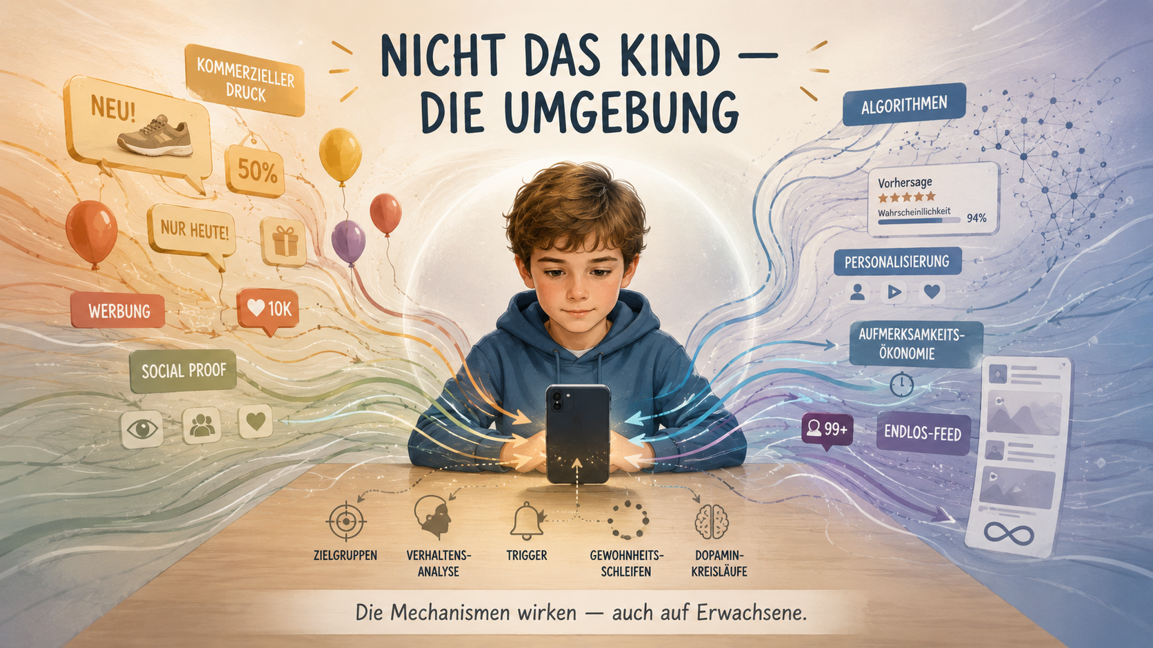 Plattformen und Algorithmen wirken auf Kinder ein – nicht das Kind ist das Problem