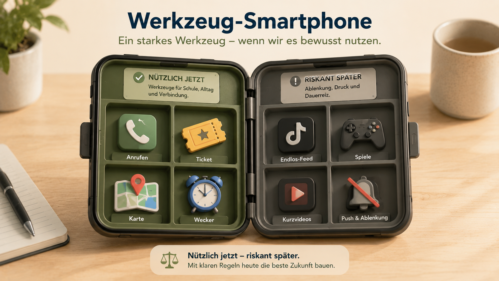 Werkzeug-Smartphone: nützliche Funktionen jetzt, riskante Funktionen später